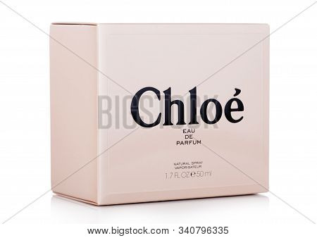 London, Uk - December 20, 2019: Box Of Chloe Perfume On White, Chloe Is French Luxury Fashion House 