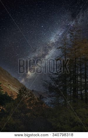 Beautiful Epic Digital Composite Landscape Of Milky Way Over Hallin Fell In Lake District