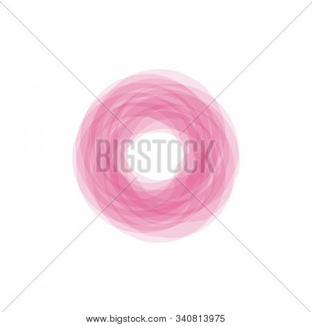 Vector Round Frame. Pink Circle Banner. Isolated On White Transparent Background. Vector Illustratio