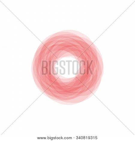 Vector Round Frame. Red Circle Banner. Isolated On White Transparent Background. Vector Illustration