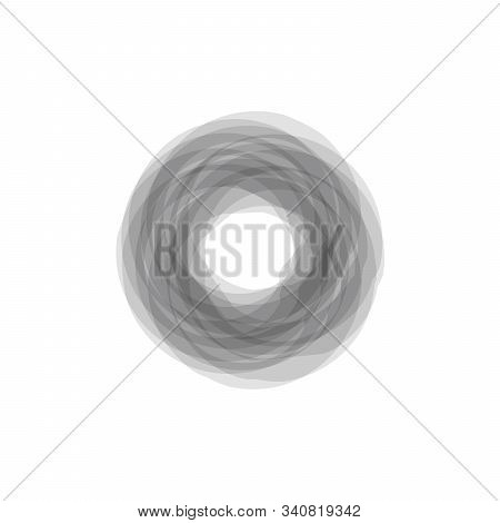 Vector Round Frame. Black Circle Banner. Isolated On White Transparent Background. Vector Illustrati