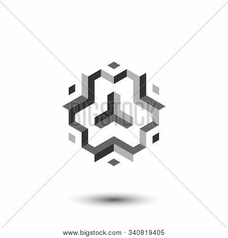 Cube Logo Design Icon. Gray Background For Your Text And Logo. Outbox. Vector Design