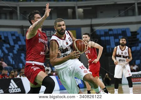Rio, Brazil - December 20, 2019:  Olivinha During Flamengo X Instituto De Cordoba By The Basketball 