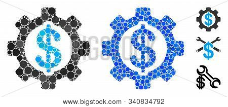 Development Cost Mosaic Of Circle Elements In Variable Sizes And Color Tinges, Based On Development 