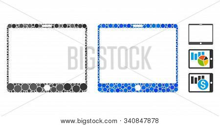 Mobile Tablet Mosaic Of Circle Elements In Various Sizes And Shades, Based On Mobile Tablet Icon. Ve