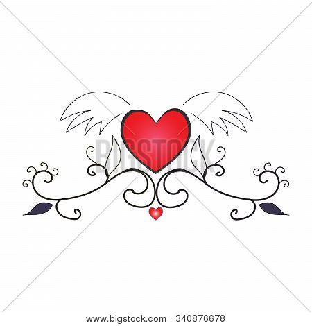 Calligraphic Valentines Day Design Element. Stock Vector Illustration Isolated On White Background.