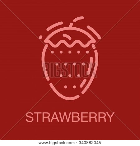 Valentines Line Icon Card On Red Background