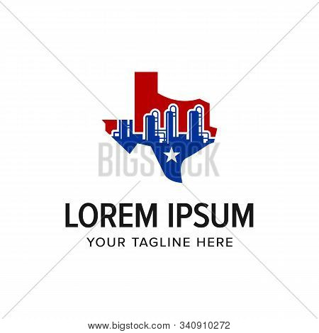 Texas Industrial Logo. Oil And Gas American Company. Branding For Factory, Manufacture, Engineering,