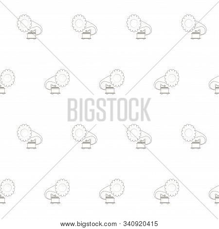 Gramophone Seamless Monochrome Pattern. Art Design Elements Stock Vector Illustration For Web, For P