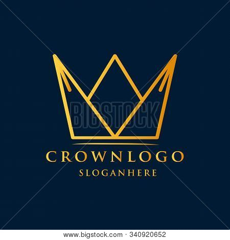 Crown Logo King Vector Royal Icon. Queen Logotype Symbol Luxury Design