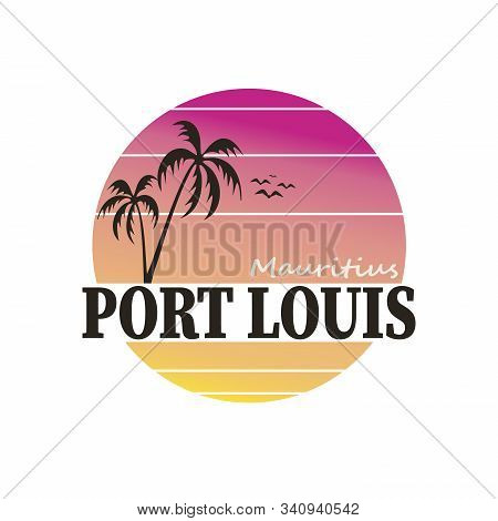 Mauritius Port Louis Emblema. Vector Design National. Illustration Country Symbol. Insignia Banner L
