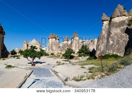 Magic Fungous Forms Of Sandstone In The Canyon Near Cavusin Village, Cappadocia