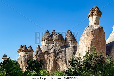 Magic Fungous Forms Of Sandstone In The Canyon Near Cavusin Village, Cappadocia