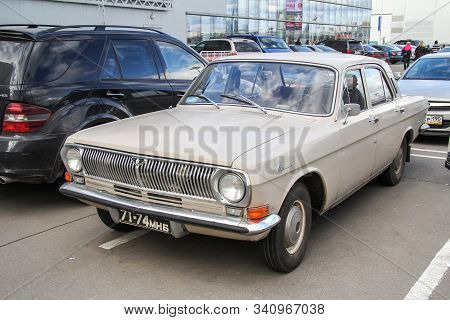 Moscow, Russia - September 29, 2012: Soviet Luxury Car Gaz 24 Volga In The City Street.