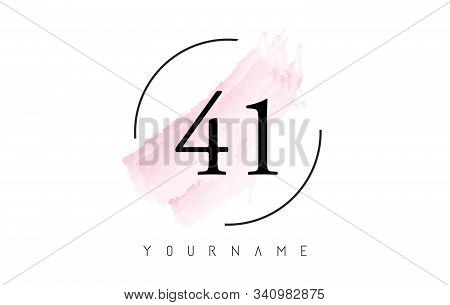 Number 41 Watercolor Vector & Photo (Free Trial) | Bigstock
