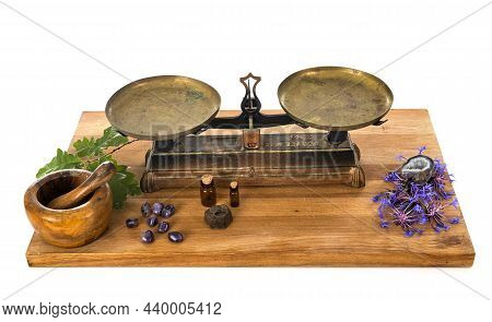 Roberval Balance In Front Of White Background
