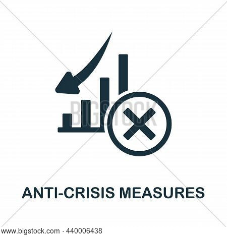 Anti-crisis Measures Icon. Monochrome Sign From Crisis Collection. Creative Anti-crisis Measures Ico