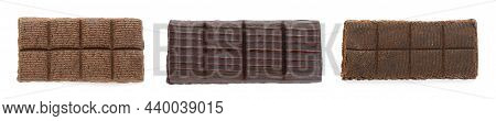 Set With Hematogen Bars On White Background, Top View. Banner Design