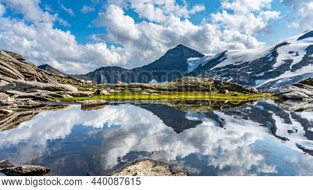 Mountain Glacier In Austrian Alps. Schlaten Glacier, German: Schlatenkees, In Venediger Group, Hohe 
