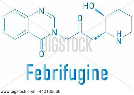 Febrifugine Alkaloid Molecule, First Isolated From Dichroa Febrifuga. Skeletal Formula.