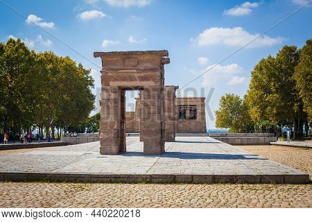 The Temple Of Debod (templo De Debod) Madrid, Spain. Picture Taken - 26 September 2021.