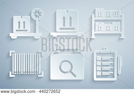 Set Search Package, Warehouse, Barcode, Verification Of Delivery List, Cardboard Boxes Pallet And Sc