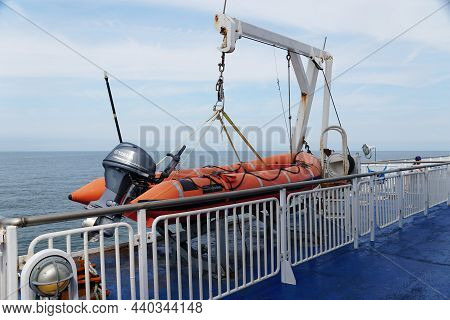Lewes, Delaware, U.s.a - September 21, 2021 - The Lifeboat On The Cape May / Lewes Ferry Service