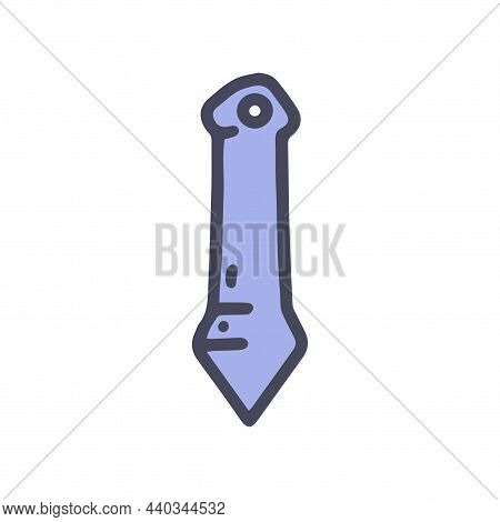 Self Defence Keychain Weapon Color Vector Doodle Simple Icon
