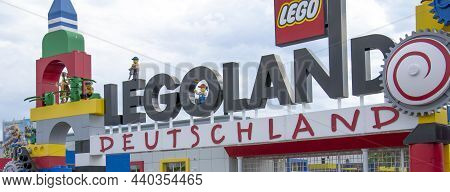 Gunzburg, Germany - July,7 2017 : Legoland - Amusement Park In Bavaria, Germany. Sculptures Of House