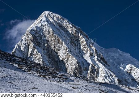 Kala Patthar, Nepal - Circa October 2013: View Of Pumori From Kala Patthar Circa October 2013 In Kal
