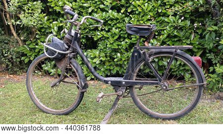 Bordeaux , Aquitaine France - 11 05 2021 : Solex France Scooter Retro Brand Moped Black Vintage Fren
