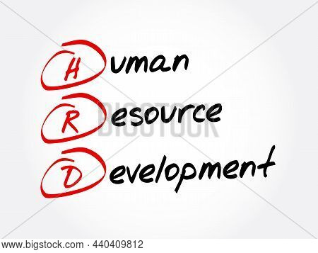 Hrd - Human Resource Development Acronym, Business Concept Background