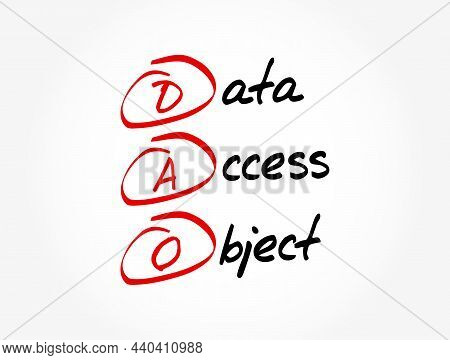 Dao - Data Access Object Acronym, Technology Concept Background