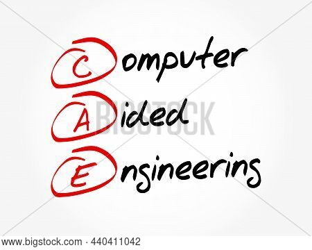 Cae - Computer Aided Engineering Acronym, Technology Concept Background