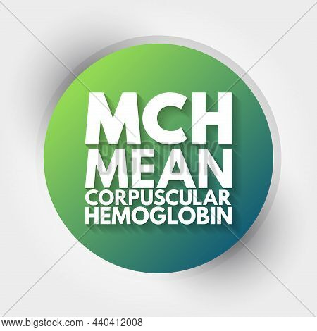 Mch - Mean Corpuscular Hemoglobin Acronym, Medical Concept Background