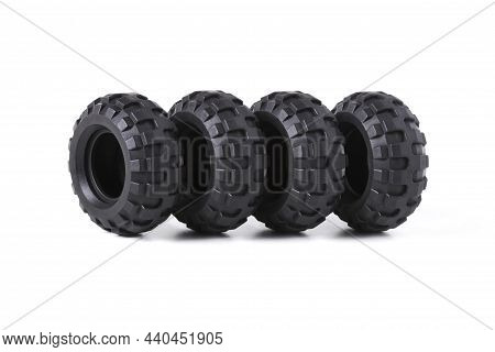 Rubber Tires For Kids Toy Car Isolated On White