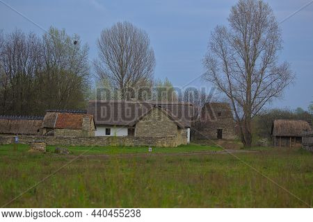 Kyiv, Ukraine - May 2, 2021: A Traditional Ukrainian Settlement, A House And A Group Of Old Building