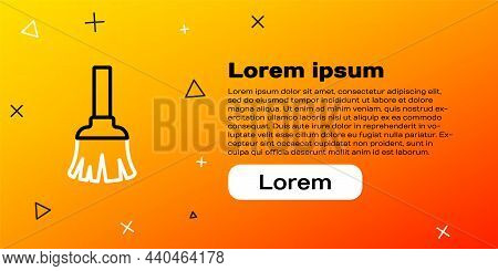 Line Feather Broom For Cleaning Icon Isolated On Yellow Background. Feather Duster. Colorful Outline