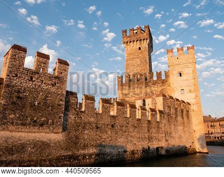 Scaliger Castle, Castello Scaligero Or Rocca Scaligera Fortress In Sirmione On Lake Garda