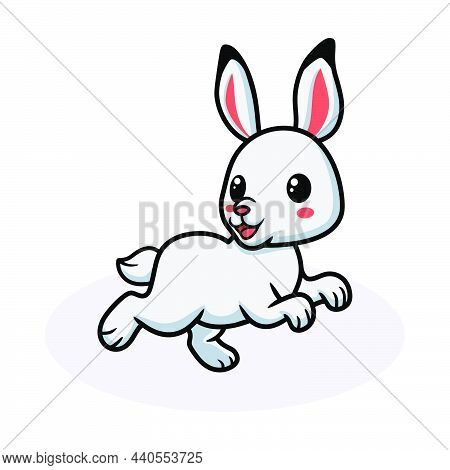 Cvector Illustration Of Ute Little Rabbit Cartoon Jumping