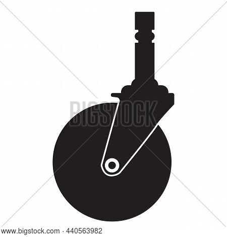 Caster Wheel Icon On White Background. Office Chair Caster Wheel Sign. Flat Style.