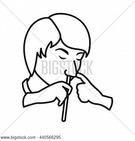 Isolated Object Of Junkie And Cocaine Icon. Graphic Of Junkie And Tube Vector Icon For Stock.