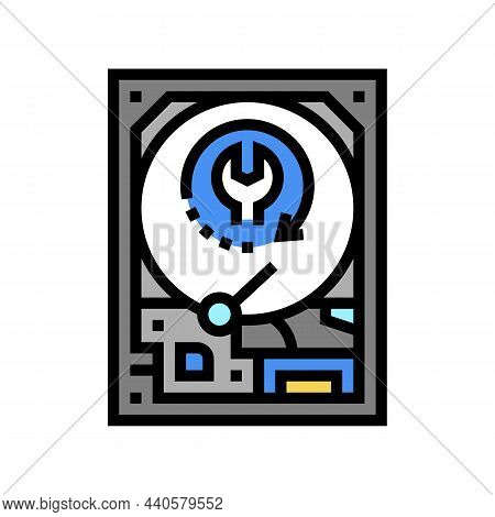 Hard Drive Data Recovery Color Icon Vector. Hard Drive Data Recovery Sign. Isolated Symbol Illustrat