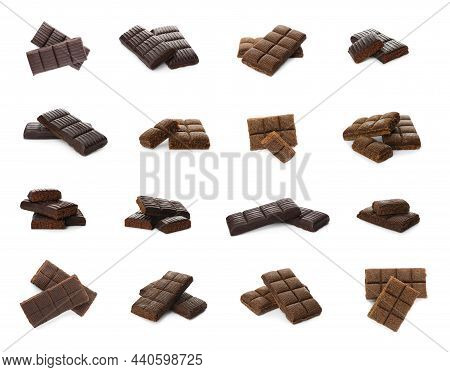 Set With Hematogen Bars On White Background. Banner Design
