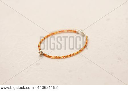 Carnelian Bracelet. Bracelet Made Of Stones On Hand From Natural Stone Carnelian. Bracelet Made Of N