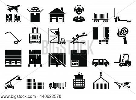 Logistics Icon Set. Fully Editable Vector Illustration. Text Expanded.