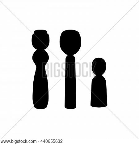 Silhouettes Traditional Japanese Kokeshi Dolls. Illustration Symbol Icon