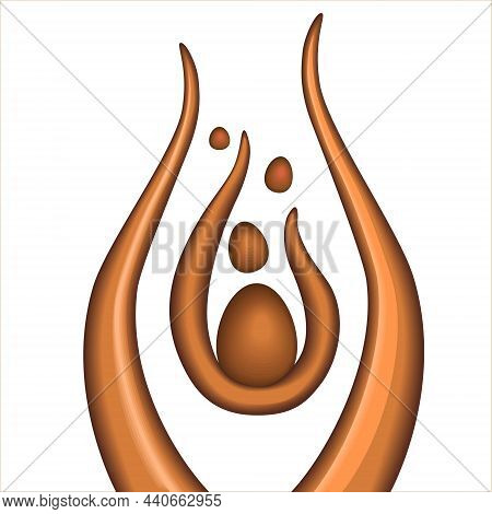 Abstract  Art Piece Of Surreal Sculpture In Spherical Organic Curve Wavy Smooth And Soft Biological 