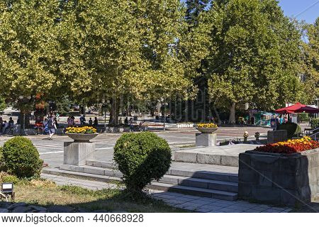Panoramic View Of Center Of Town Of Troyan, Bulgaria