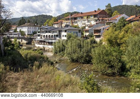 Panoramic View Of Center Of Town Of Troyan, Bulgaria
